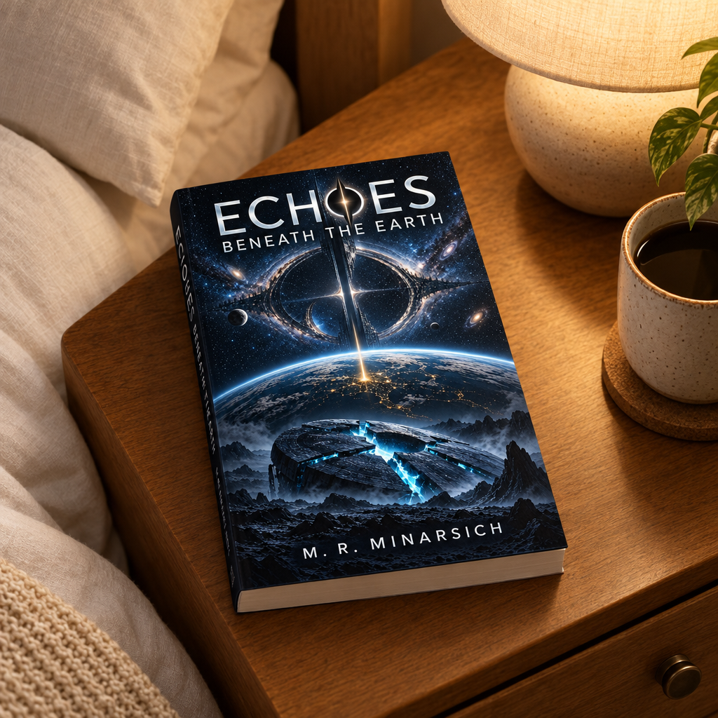 Echoes Beneath The Earth on a nightstand