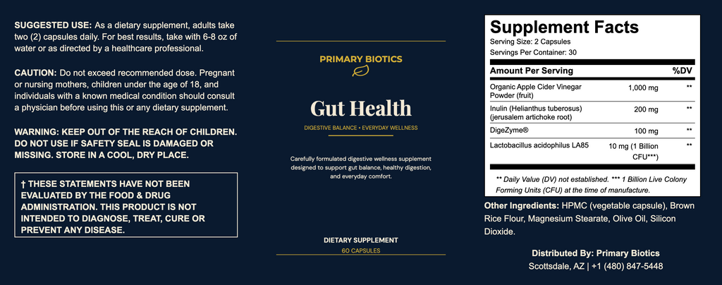 Gut Health - 60 capsule count