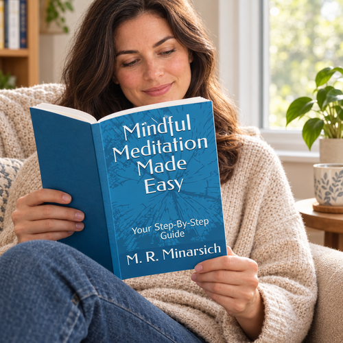 Someone reading Mindful Meditation Made Easy
